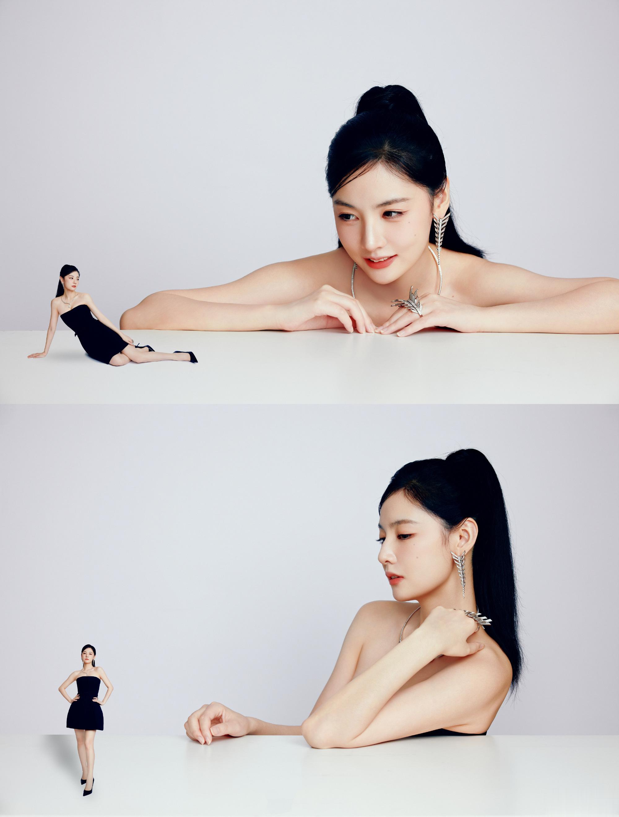 赵粤抹胸连衣裙,钻石小粤,美神降临