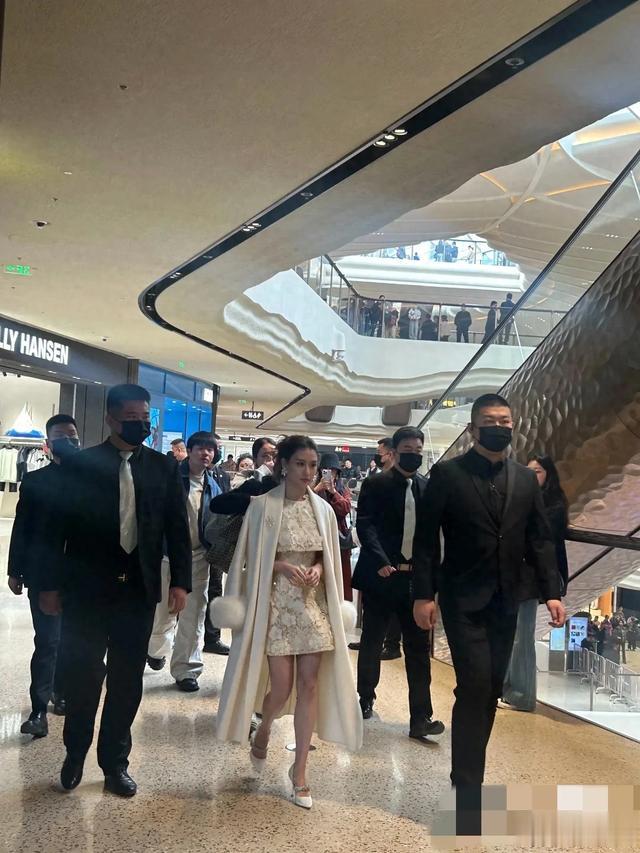 何超莲现身西安万象城!超10位保镖护驾,与素人同排并坐好抢眼