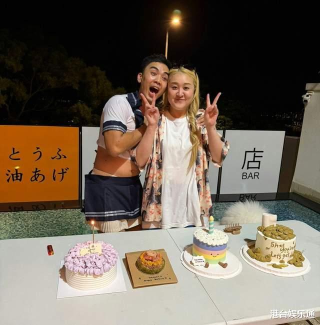 豪门女婿不易做 ！前TVB男星为博富二代老婆一笑，身着女装为她庆生