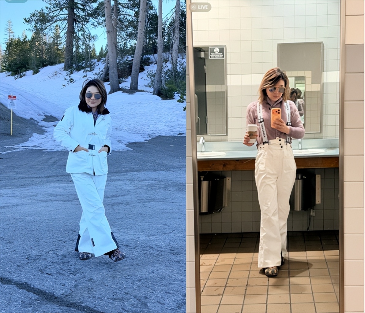 杨天真晒圣诞照！穿粉色羽毛流苏小香风显臃肿，叹放假比上学还累