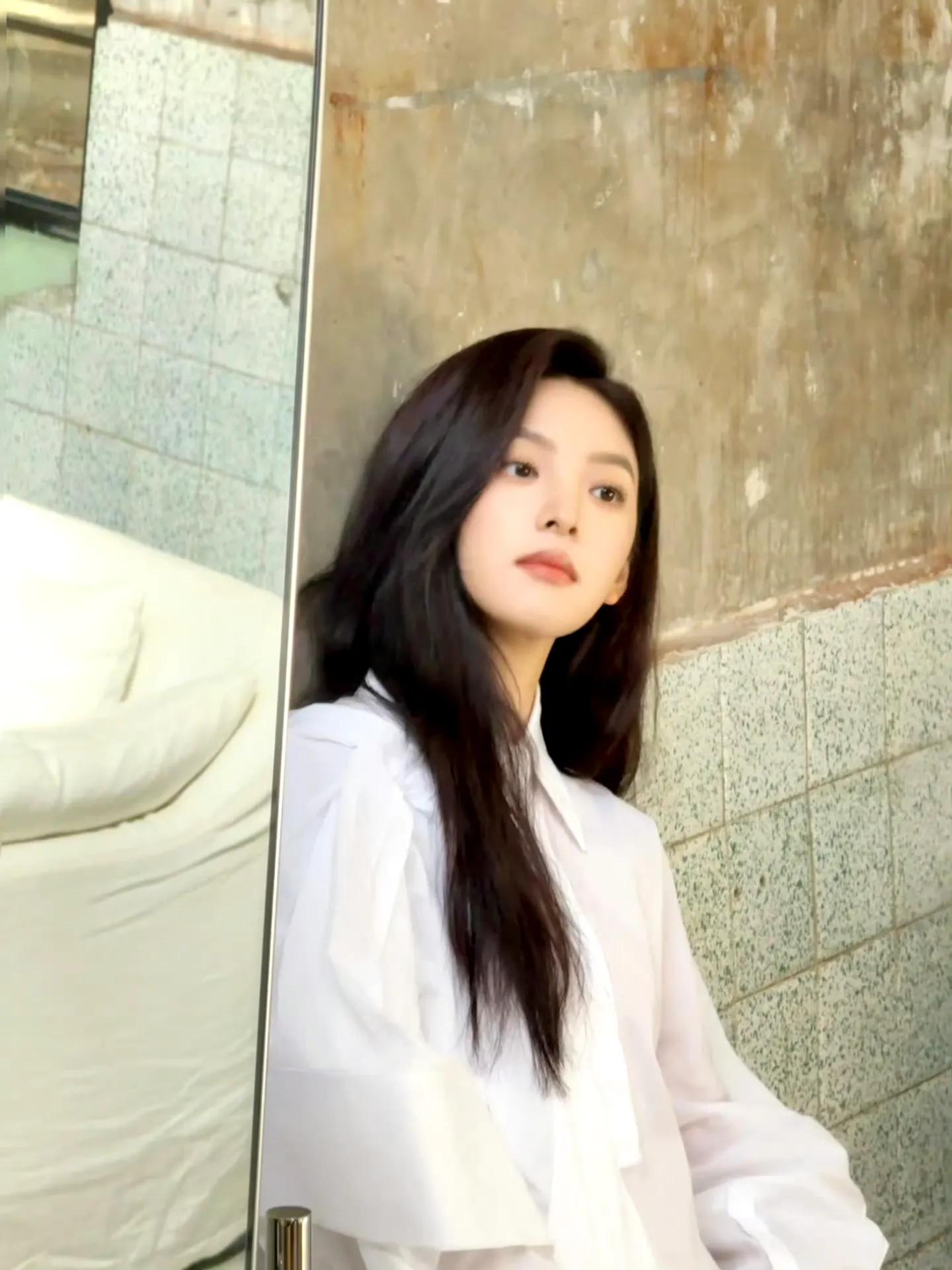 章若楠白衬衫,清纯写真