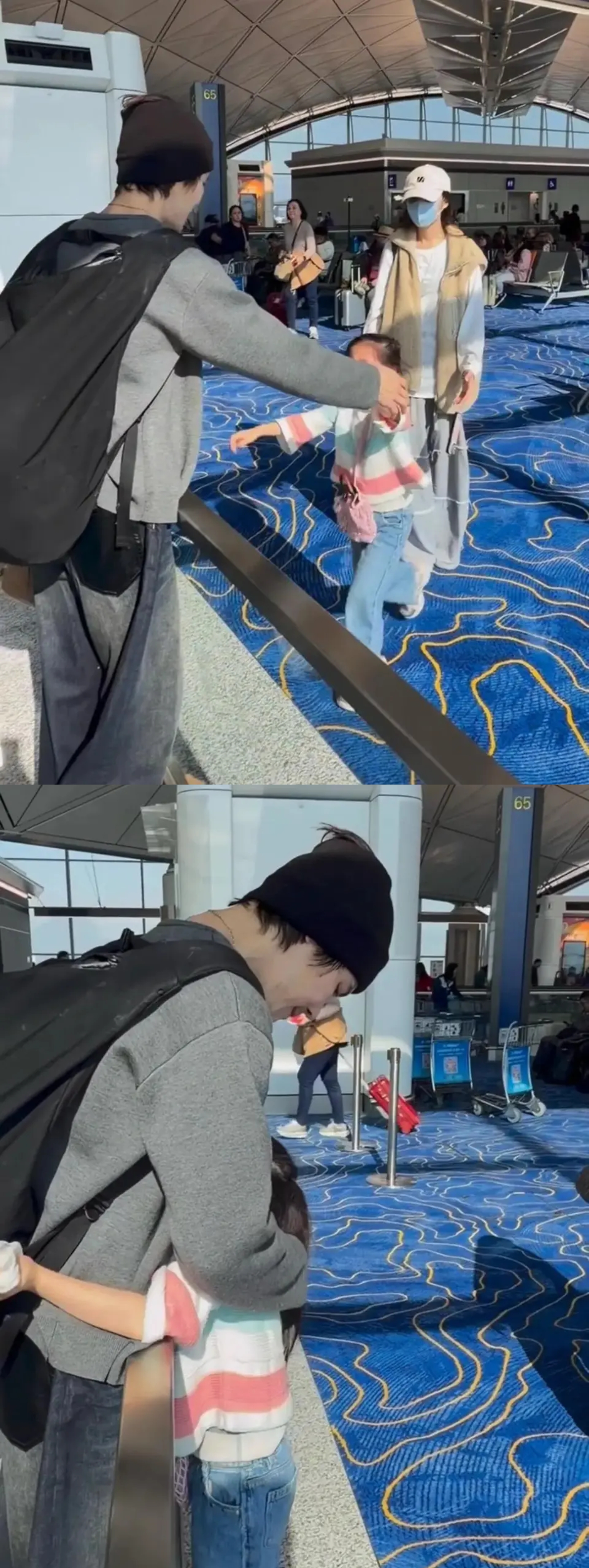 郭碧婷带女儿机场送向佐,女儿舍不得爸爸哭了,向佐也难过落泪!