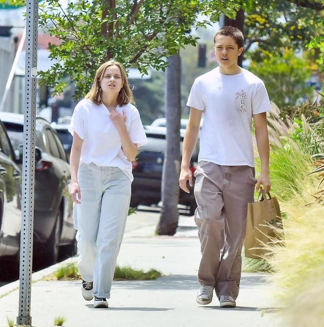 布拉德·皮特与安吉丽娜·朱莉双胞胎罕见现身 基因复制粘贴