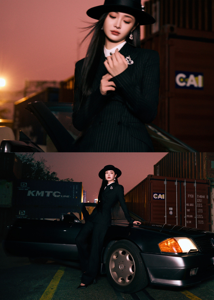 周洁琼西装高跟写真,又酷又美