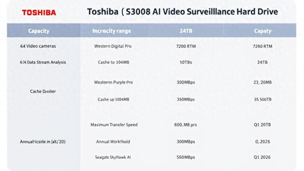 東芝發布24TB容量S300 AI視頻監控硬盤