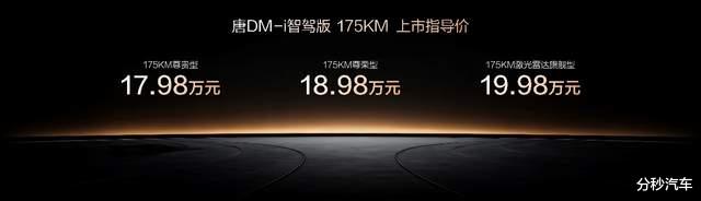 比亚迪唐DM-i智驾版175KM长续航版上市,置换补贴价16.98万起