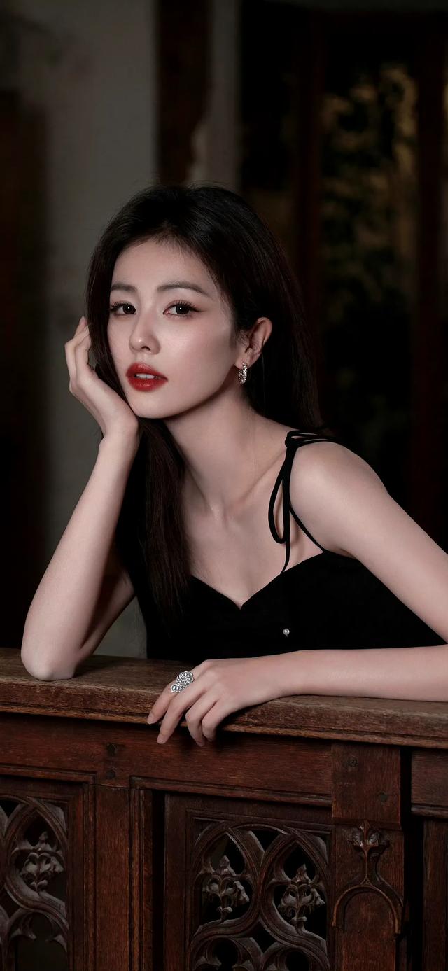 白鹿长发黑裙写真,真是美极了