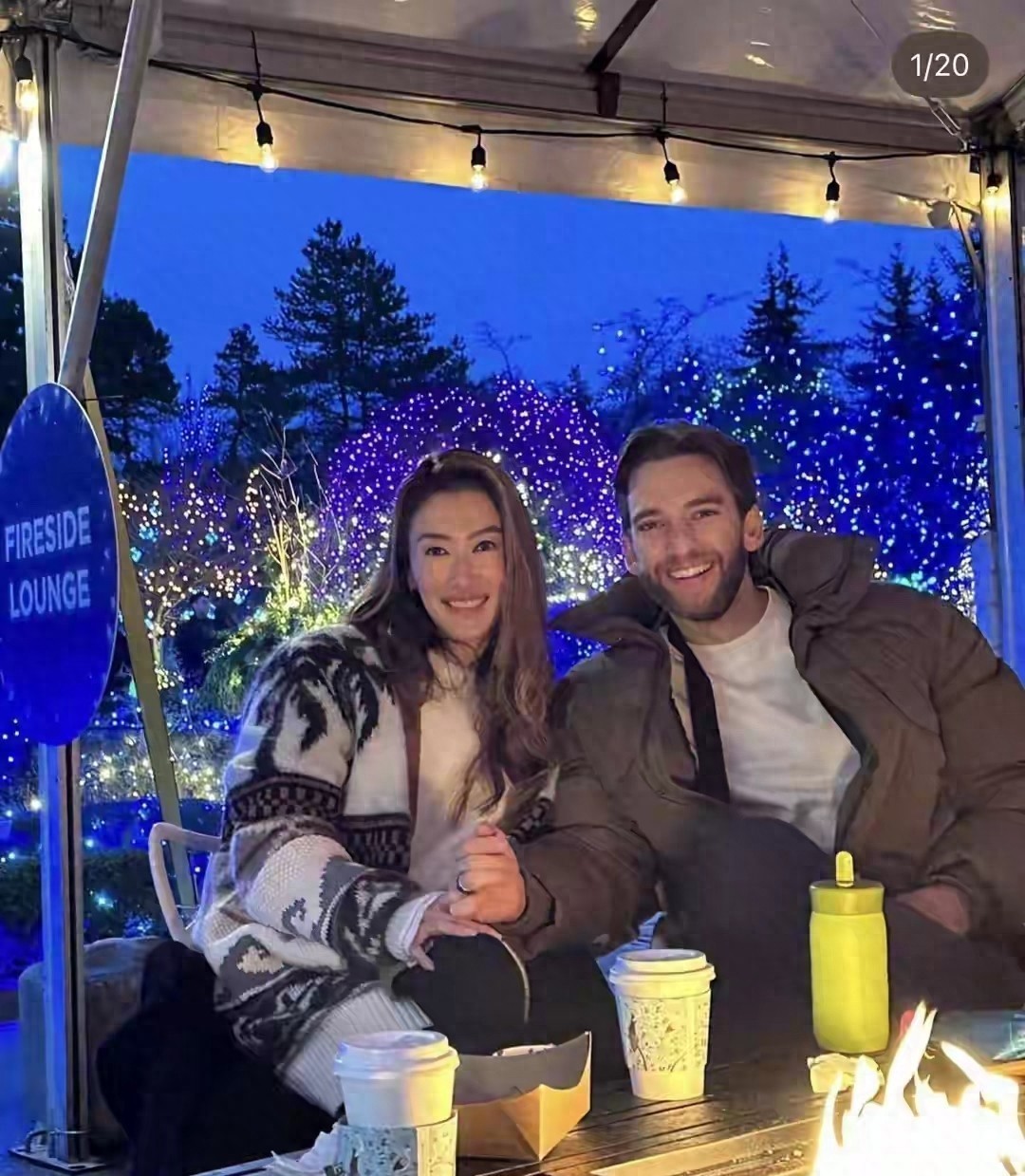 谢婷婷庆两周纪念，小7岁男友戴戒指拥吻，6岁女儿笑成表情包