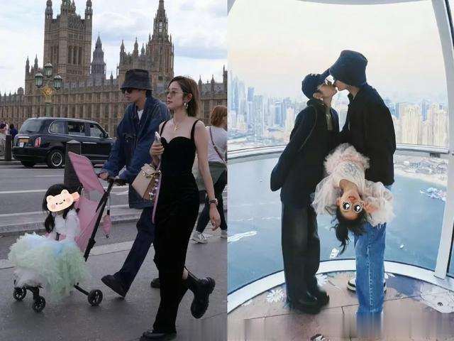 唐艺昕一家三口英国度假,背影照浪漫又幸福,女儿乖巧惹人爱