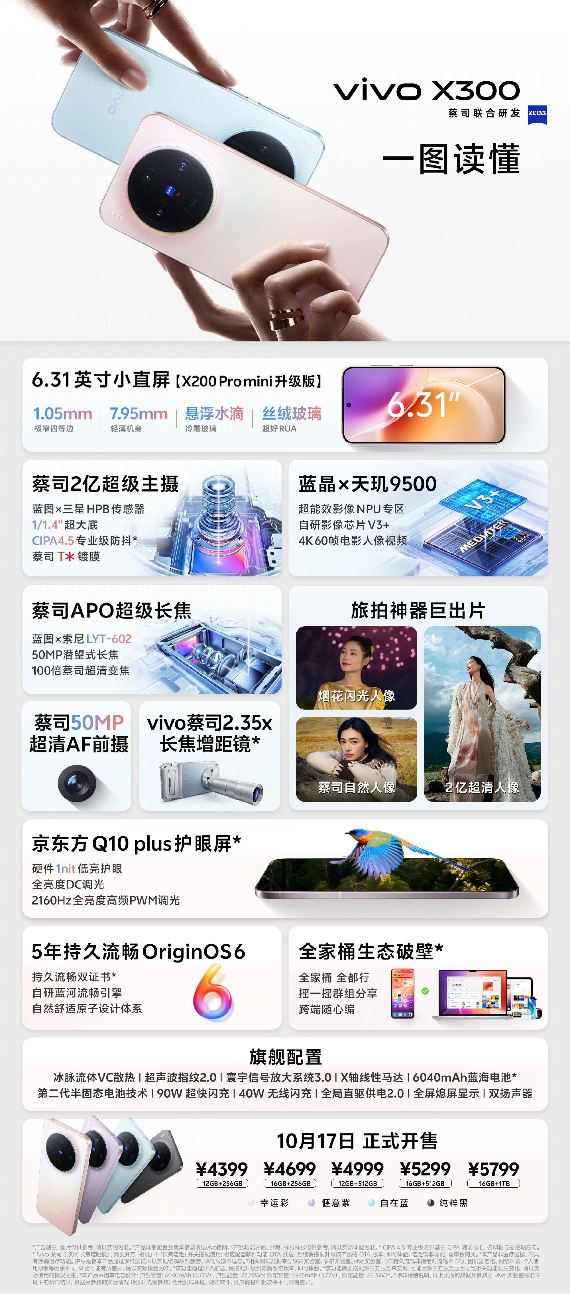 vivo X300系列今日開售！黃金尺寸、護眼屏、治愈配色深度解讀