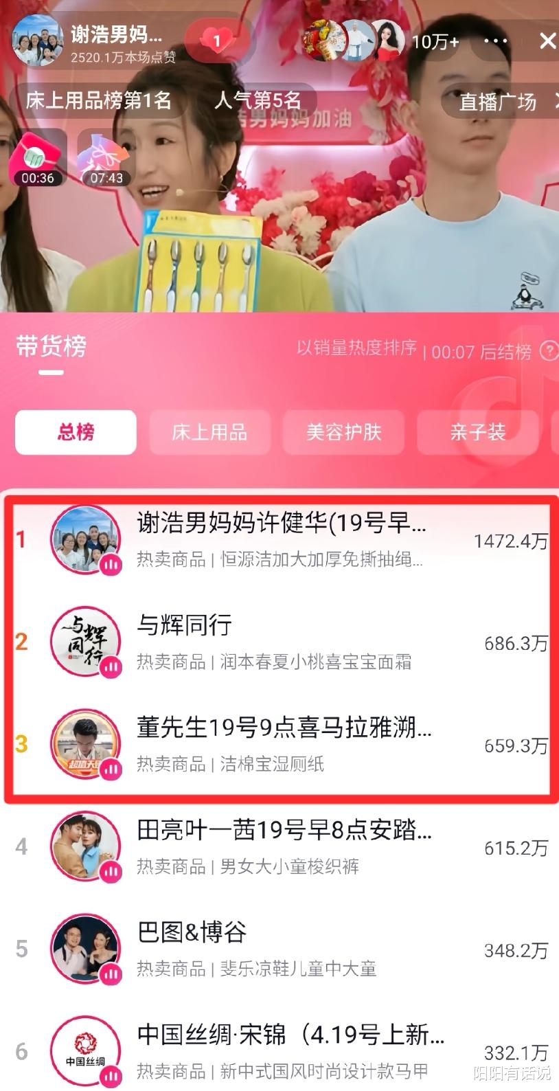 谢浩男妈妈许健华直播带货首秀很牛，销售额远超董宇辉和董先生