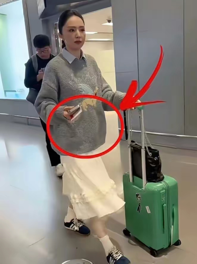 被传“怀二胎”，董璇在机场脱下外衣显露好身材，另类辟谣情商高