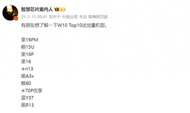 上周畅销机型Top10,小米15 Ultra安卓第一,整体第二