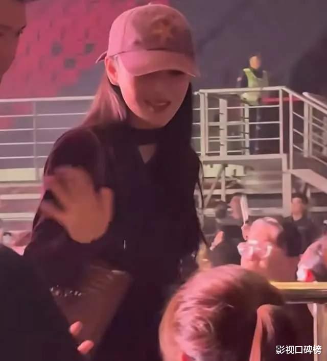 张馨予夫妻俩看演唱会,何捷戴着口罩,眉眼很英气,稳重又帅气