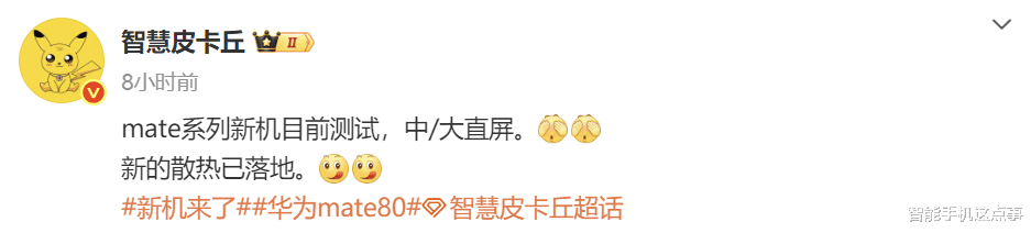 华为Mate80系列测试信息出炉：直屏+风扇散热，或是旗舰新标杆