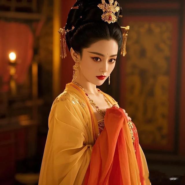 张馨予武媚娘漏肩长裙，曼妙身姿与妖娆气质并存，绝了！