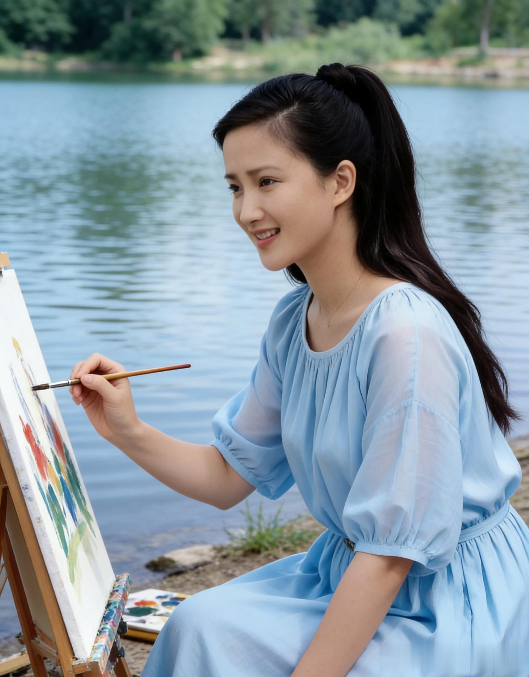 何晴刚出道时的清纯旧照，俏皮美丽