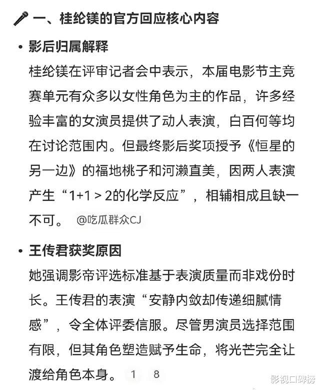 同样获得国际大奖，辛芷蕾被夸实至名归，王传君为何遭全网狙？