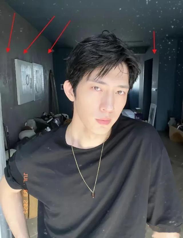 井柏然家中自拍，无意暴露身后背景墙，网友：刘雯能受得了吗？