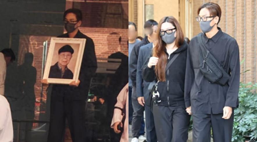 马国明父亲出殡！他手捧遗照神情哀伤，妻子汤洛雯陪伴左右