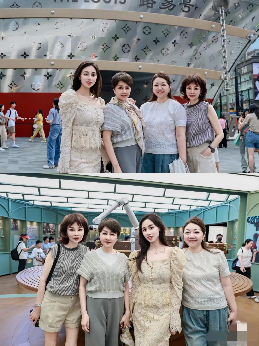 何超欣陪三太登船打碟,路边摄影师随手把她拍成了张钧甯!