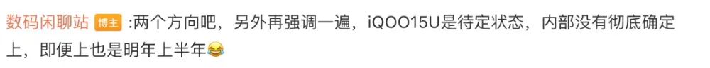 曝 iQOO 15 Ultra仍在待定，是否發布暫不確定