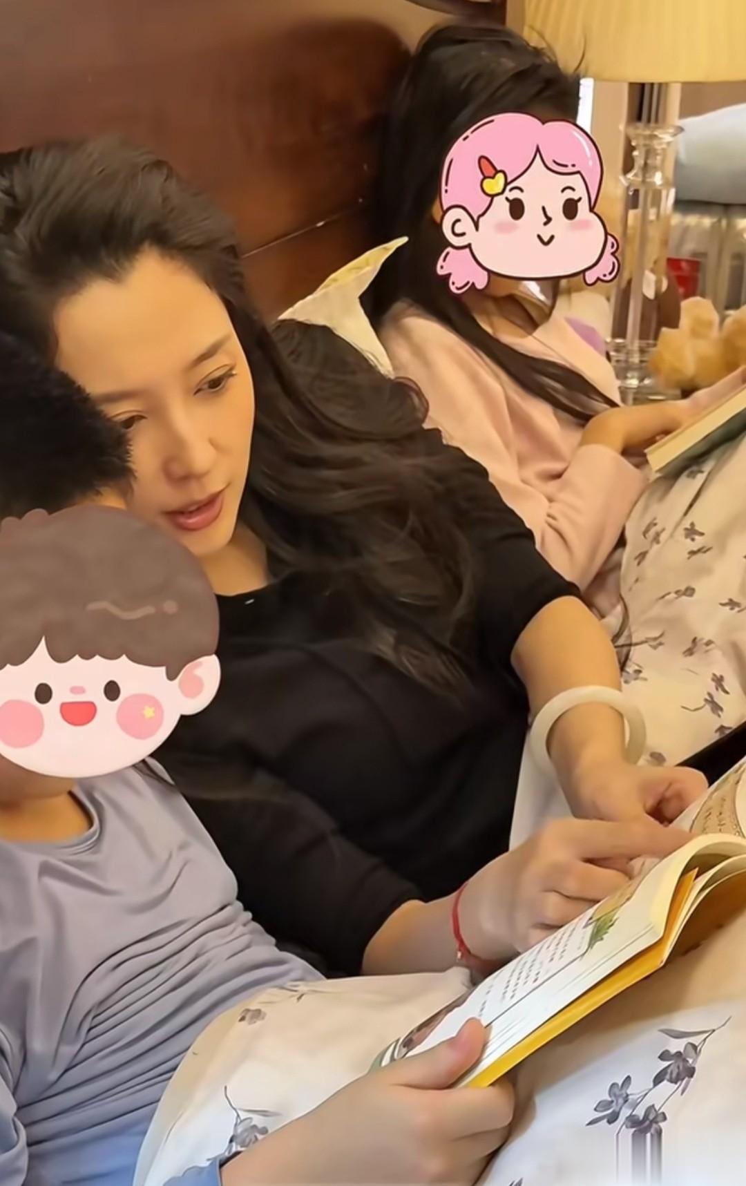 汪峰女友森林北晒带娃日常，1儿1女很孝顺，依恋妈妈晚上要一起睡