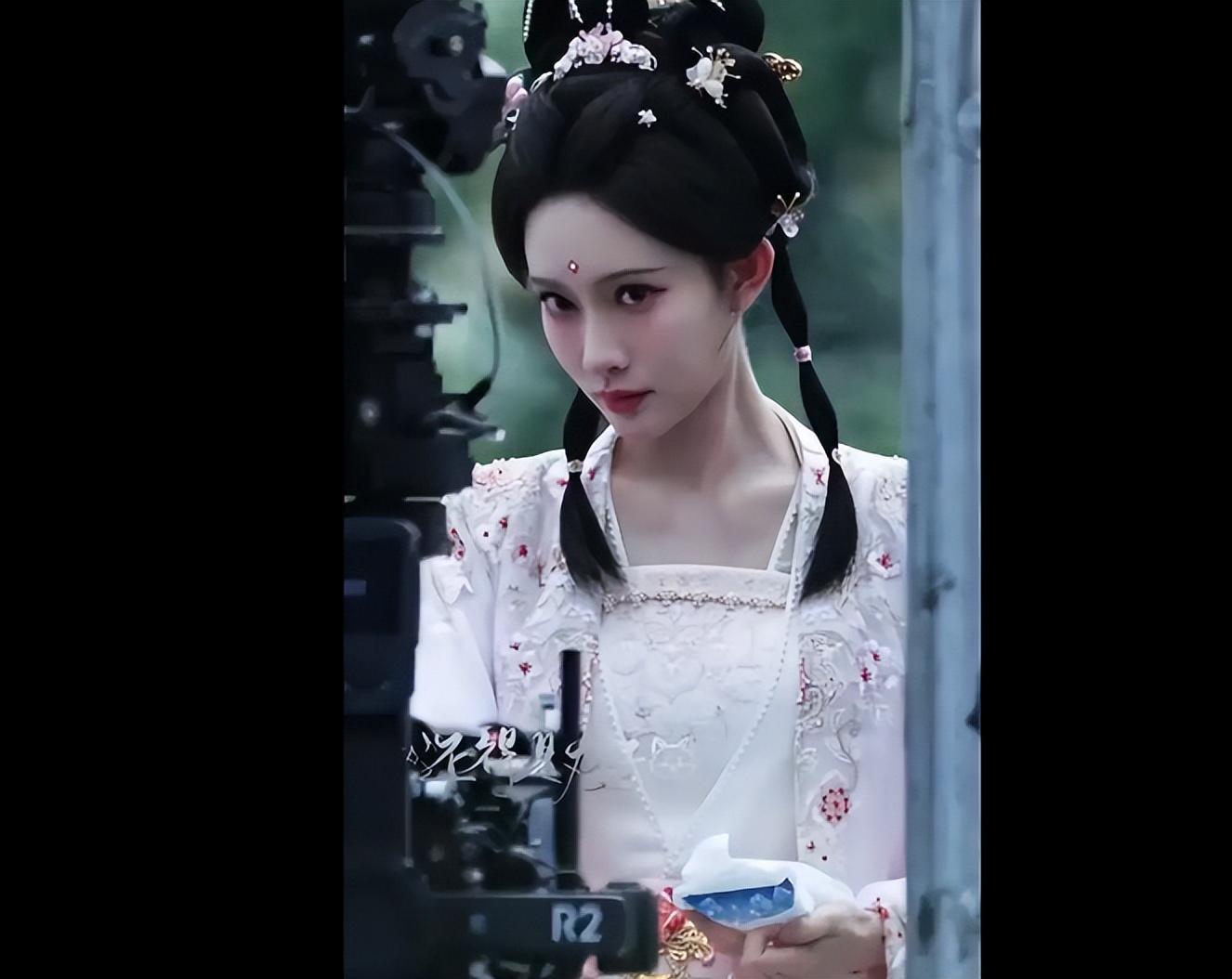 孟子义粉色古装亮相，发间簪花，美艳无比！