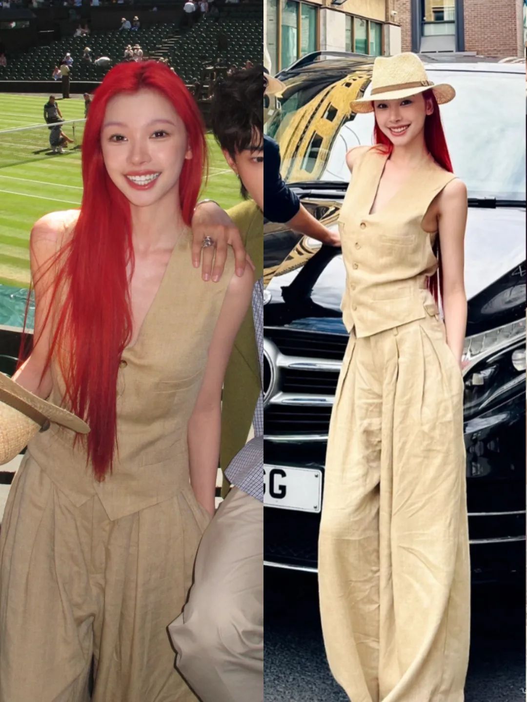 刘诗诗“染红发”美到我了！20套氛围感穿搭，换新发色后照着穿吧