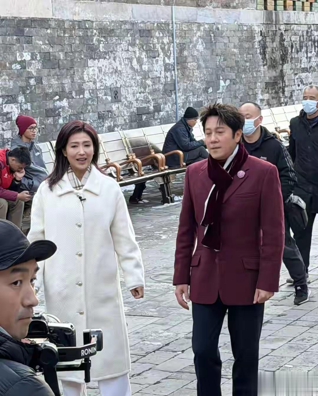 57岁蔡国庆故宫被偶遇，状态嫩到像30岁，这“姨味”穿搭却成焦点