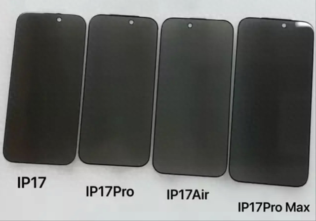 iPhone 17 全系屏幕保護膜曝光：17 Air 前攝位置獨特