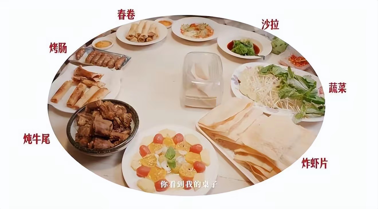 钟丽缇在家招待刘耕宏,3人吃6个菜还亲自喂肥牛,北京豪宅超气派