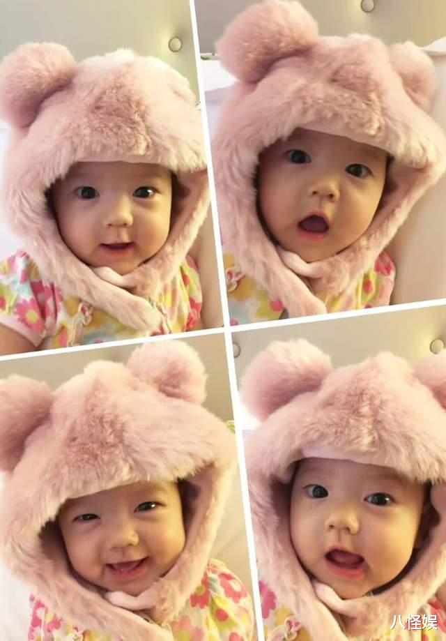 张梓琳带女儿过节一脸孕相，胖妹脸型完美，这美貌马赛克都挡不住