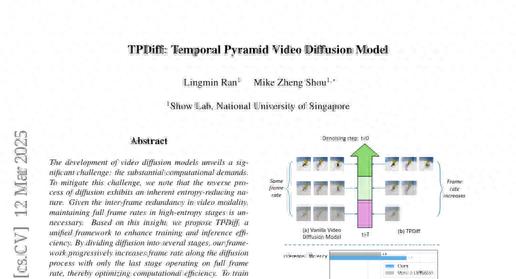 新加坡國立大學：TPDiff讓AI視頻生成快兩倍