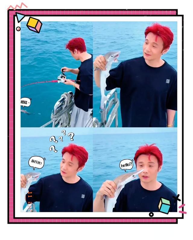 李荣浩40岁生日当天钓到了一条鲨鱼,网友:鲨鱼眼睛好像比他的大