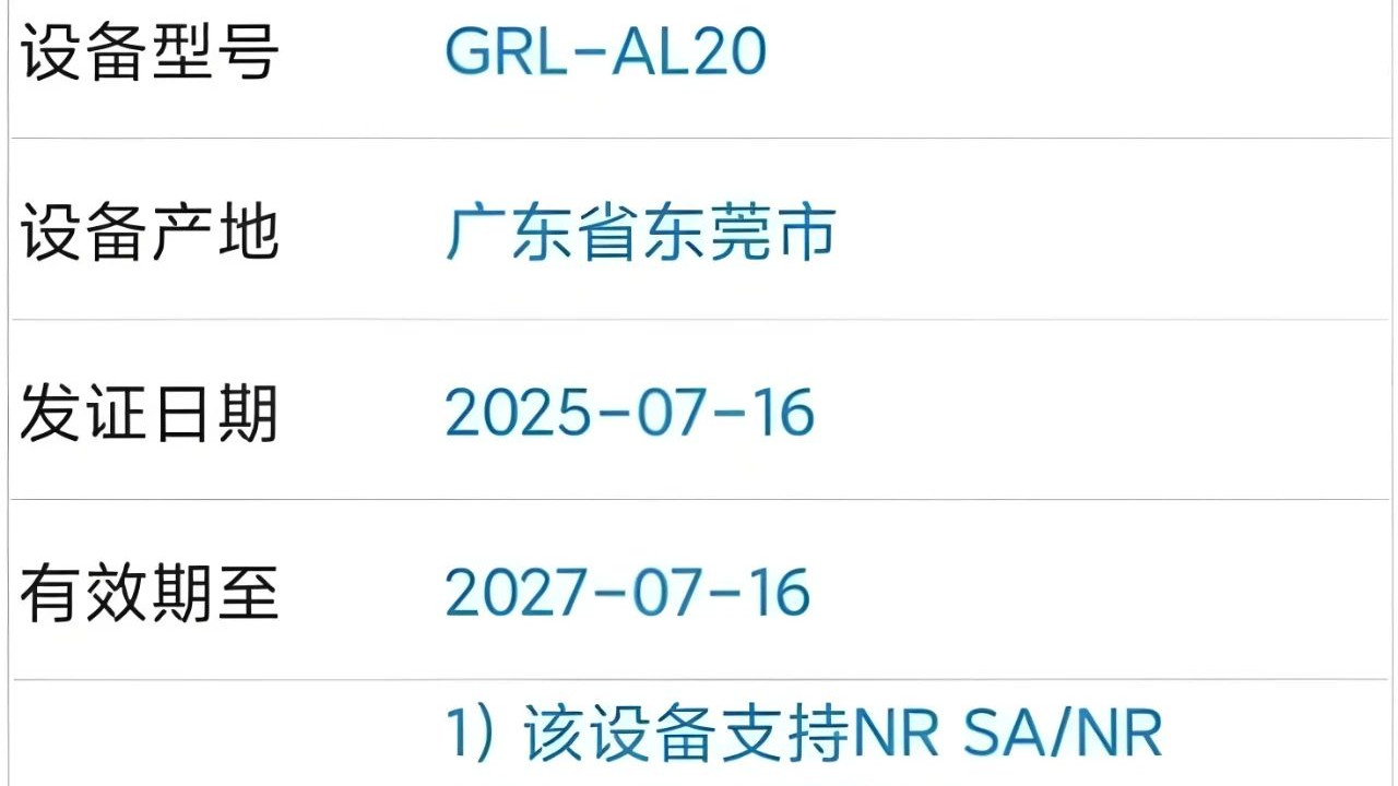 华为新款旗舰手机正式入网，终于公开5G标识！