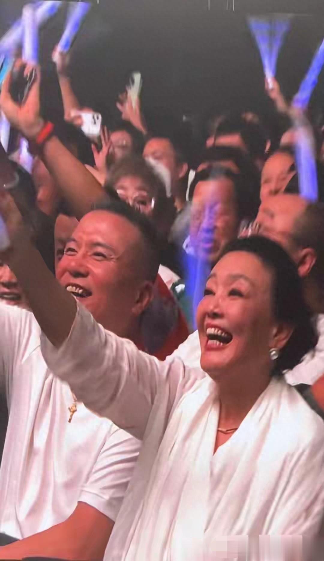 67岁张兰追星举荧光棒狂嗨被拍，网友：这哪是女强人，分明是迷妹