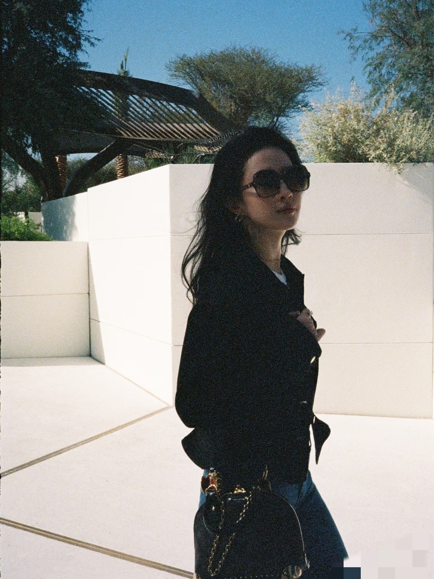 刘亦菲ins更新美图,每一张都很有氛围感,侧脸更美的像雕塑一般