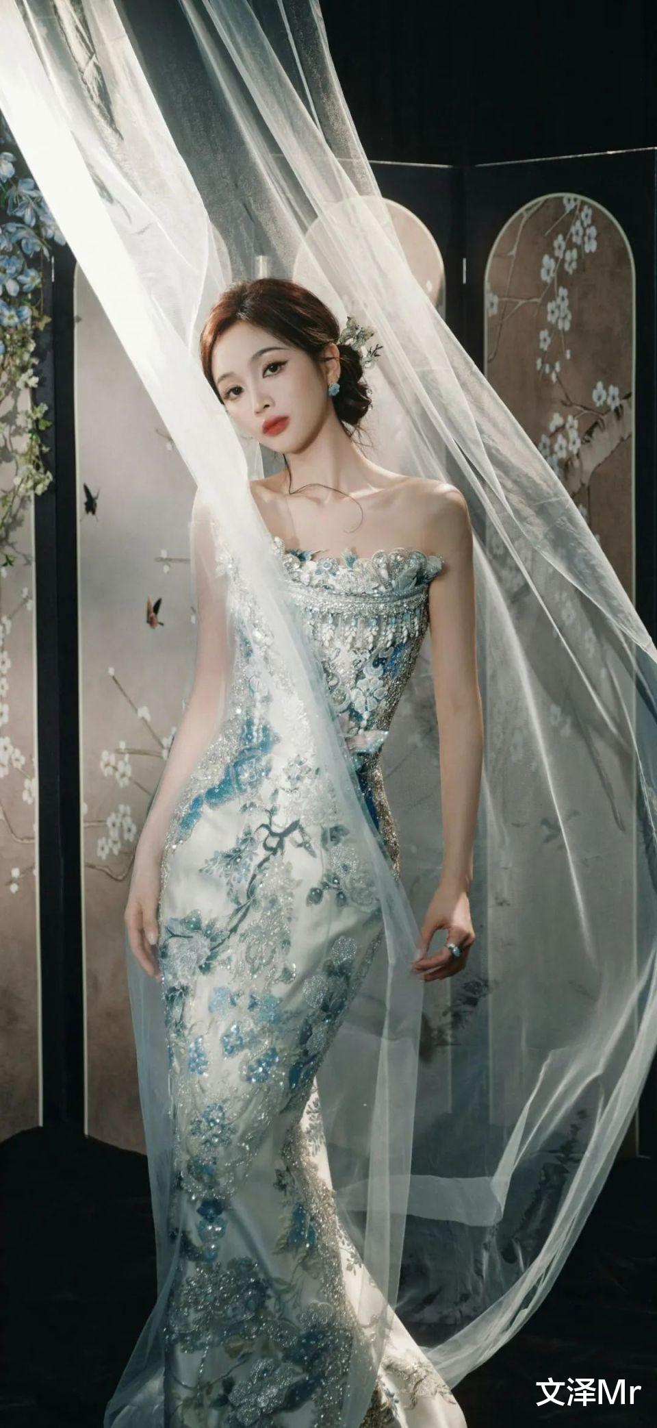 吴宣仪身穿国风刺绣礼服，这颜值身材气质，谁看了不说一句绝！?