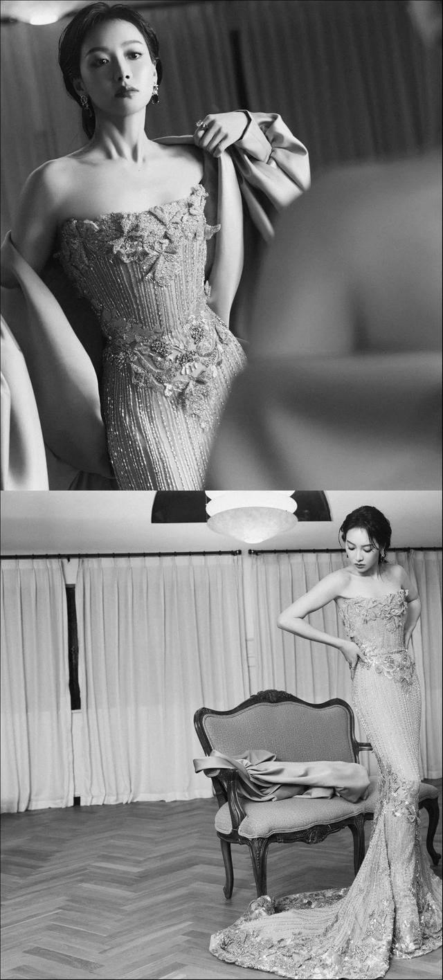 宋茜紫色抹胸长裙美不胜收壁纸美图,宋茜最新穿搭造型壁纸更新