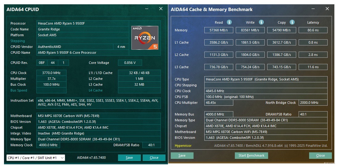 AMD銳龍5 9500F處理器評測：千元游戲CPU新選