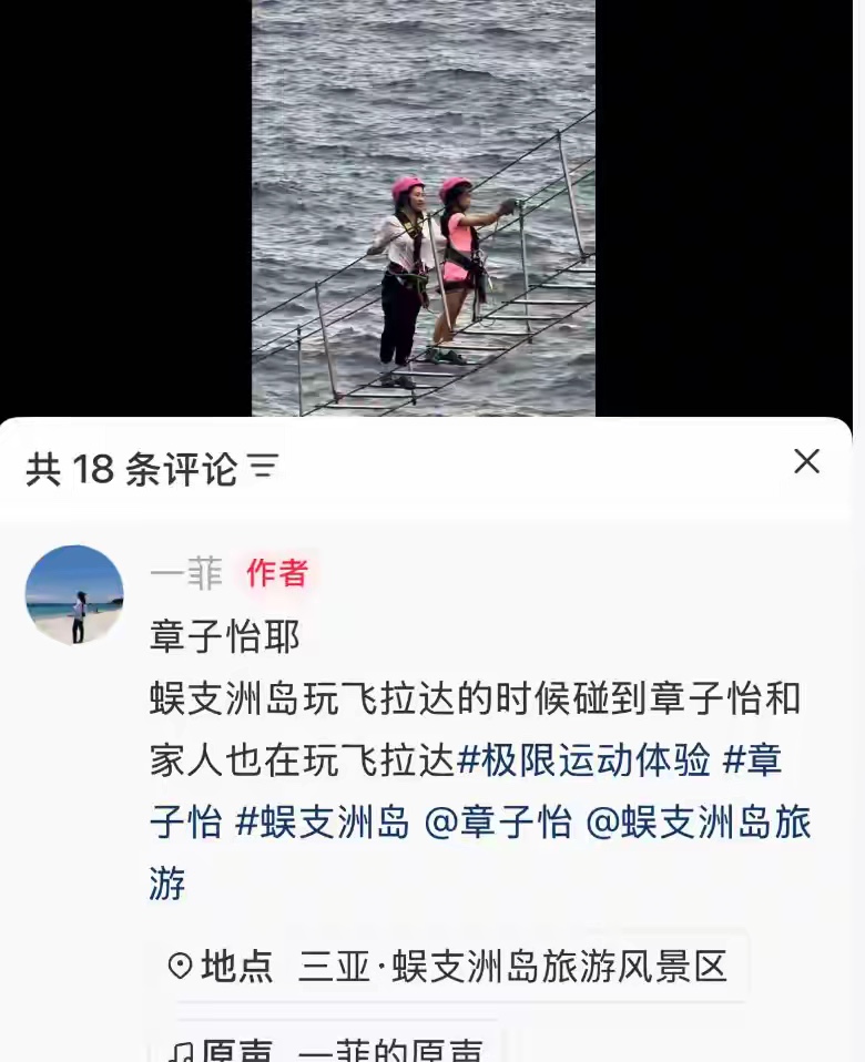 章子怡专心带俩娃玩！陪10岁女儿挑战飞拉达，汪峰陪森林北和继女