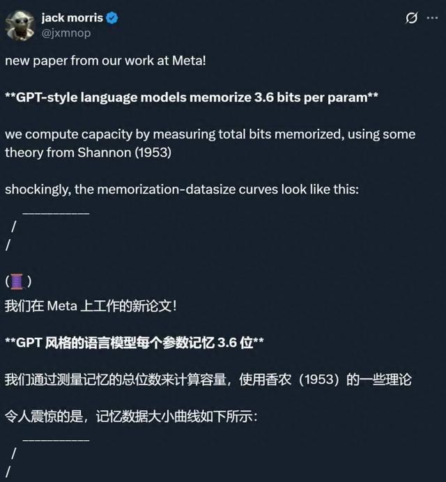 最新发现！每参数3.6比特，语言模型最多能记住这么多