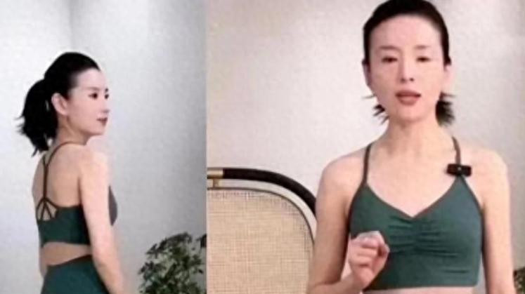 董洁反穿瑜伽裤直播，疑似擦边！身材干瘪似老太，怕尴尬躲镜头！