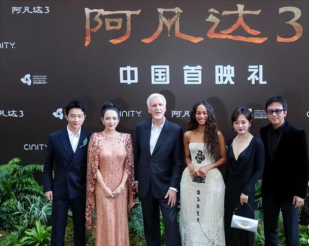 阿凡达3首映礼，章子怡皱纹多，四太打扮时髦，何猷君帮妈妈拿包