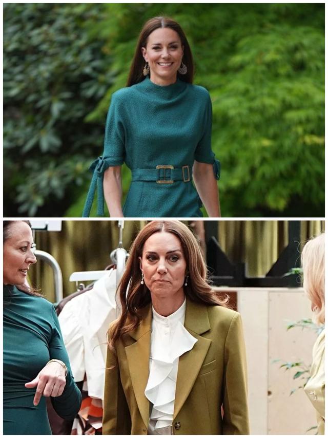 凯特颁奖现场走路缓慢,不似三年前神采奕奕,面容也憔悴好多