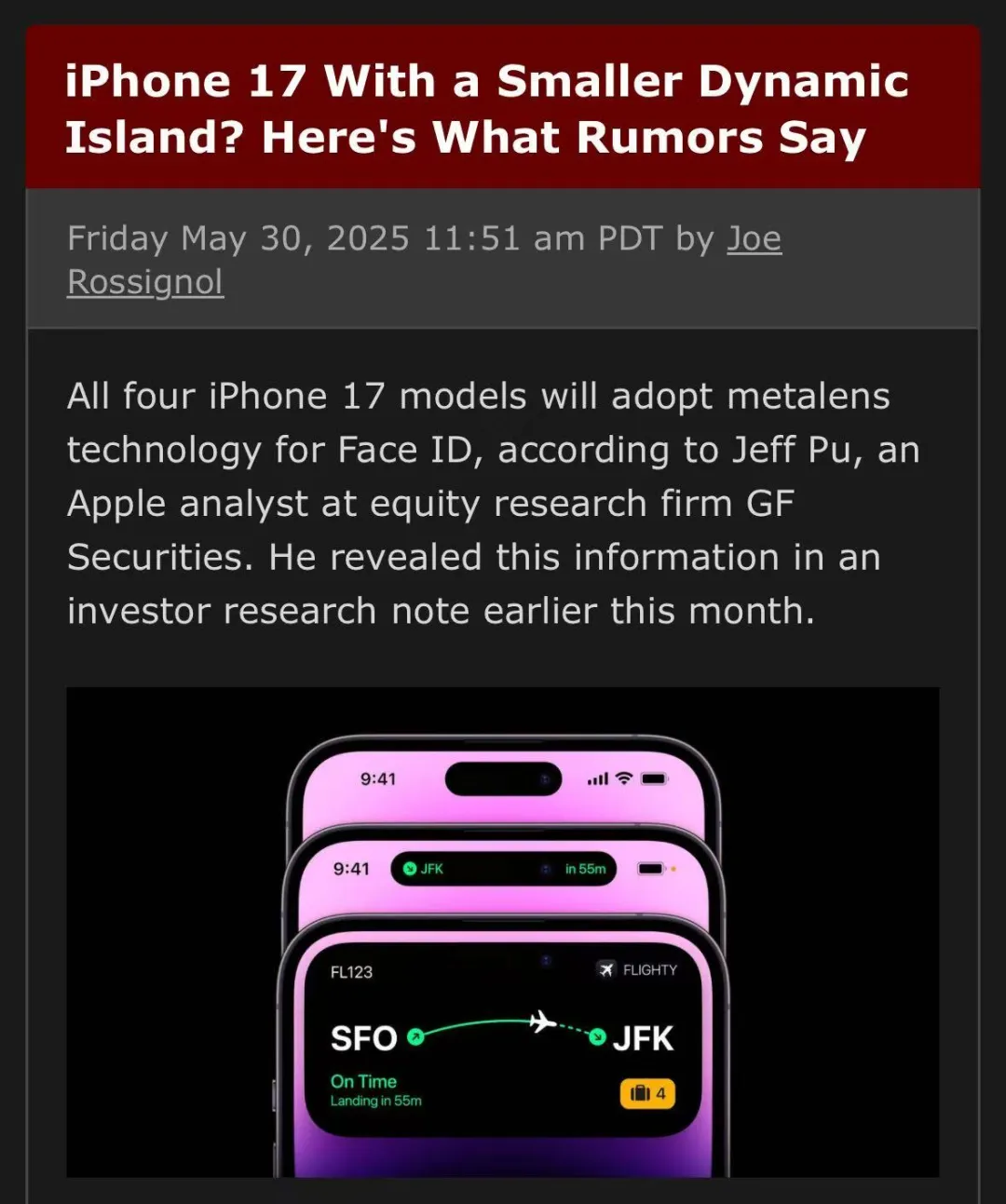 4 款新iPhone 曝光，靈動島全變了？