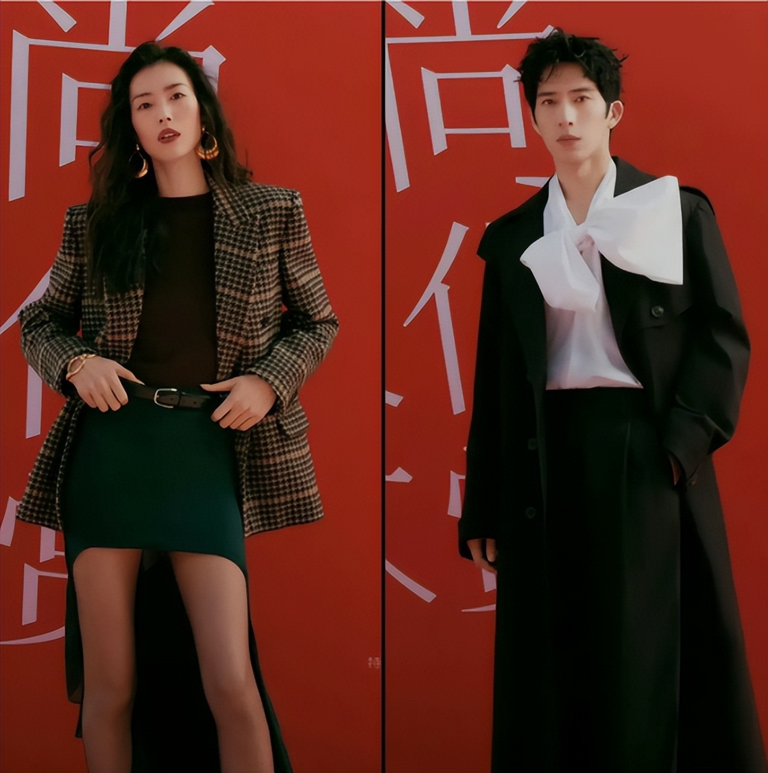 刘雯井柏然大大方方同框看秀!人群中挥手找对方,穿情侣装太明显