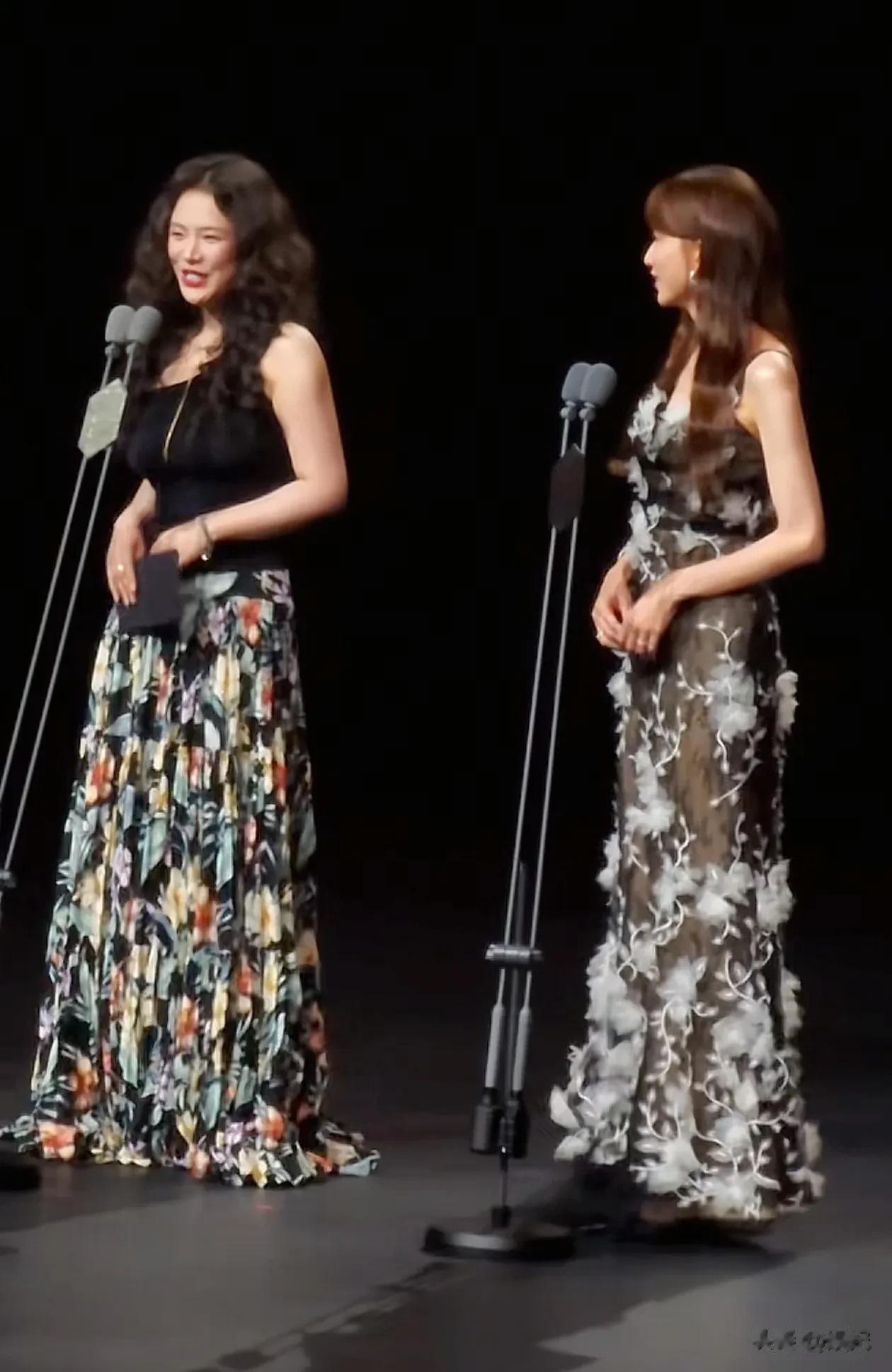 50岁林志玲与37岁马思纯同框，一个优雅端庄，一个复古摩登