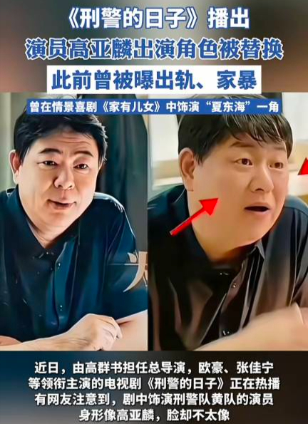 《刑警的日子》热播，高亚麟角色被替换引热议